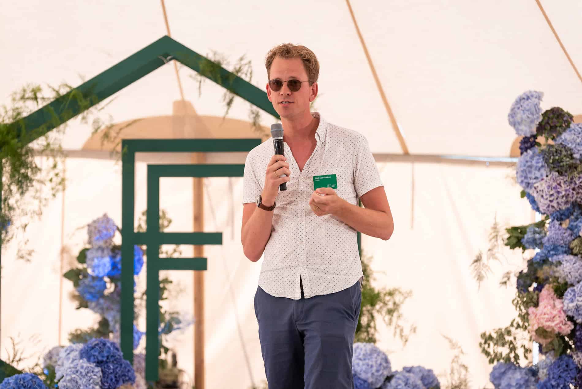 Stef van Grieken, Co-Founder & CEO of Cradle, speaking at Founders Forum 2023.