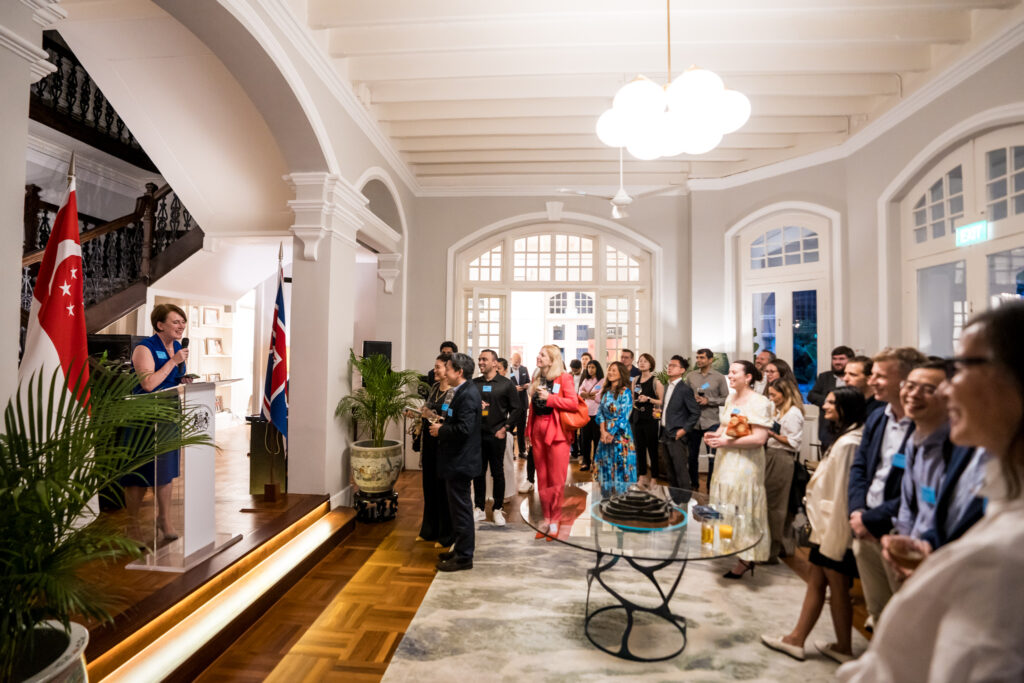 Kara Owen (British High Commissioner to Singapore) speaking at our evening welcome reception.