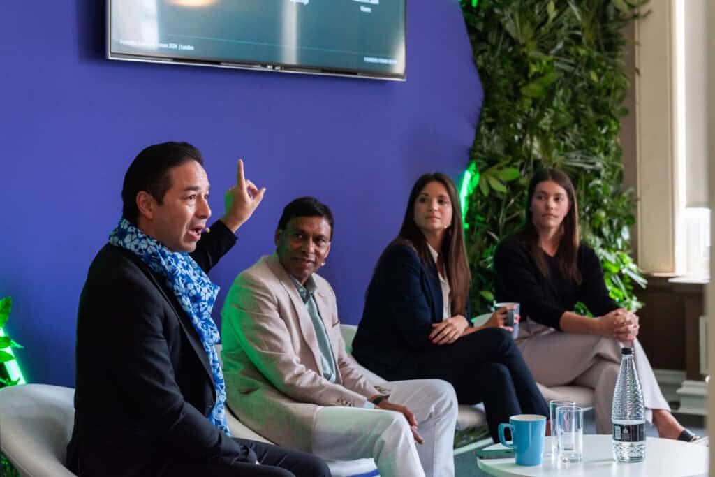 David Luu (Hearty/Longevity Docs), Naveen Jain (Viome), Nikolina Lauc (GlycanAge) & Hannah Went (TruDiagnostic) at Founders Longevity Forum in London.