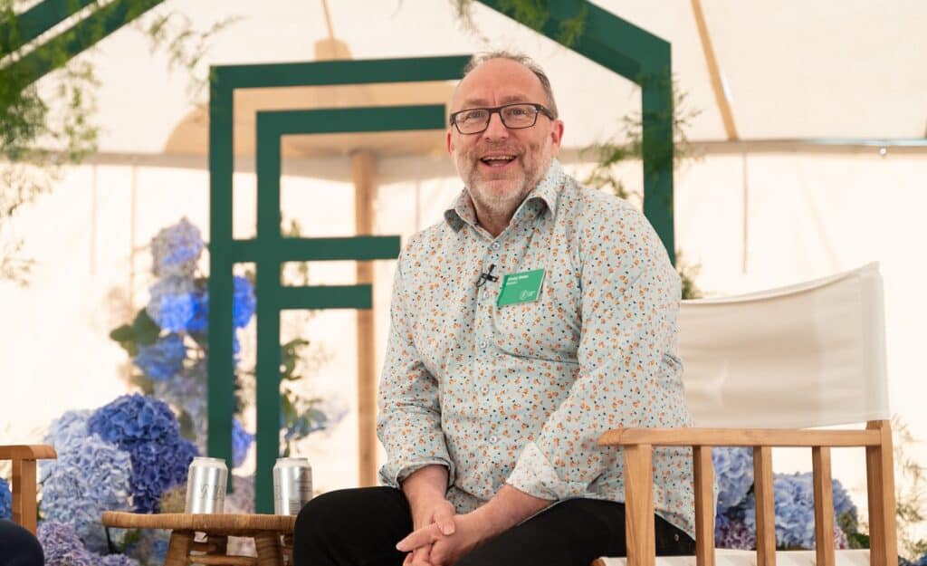 Wikipedia's Jimmy Wales at Founders Forum Global in 2023.