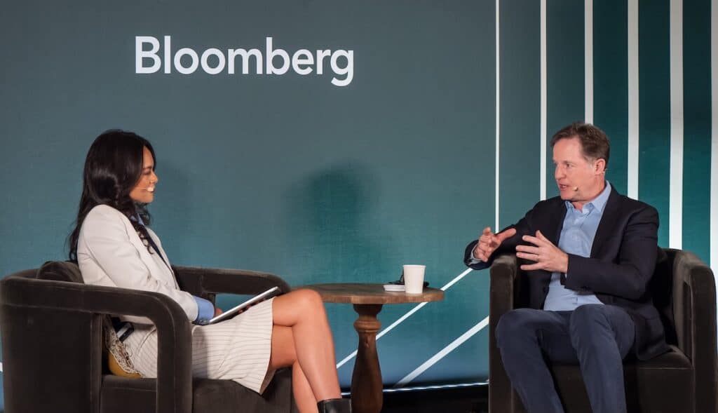 Sir Nick Clegg and Lizzy Burden politics and technology, and META at FF Global 2025