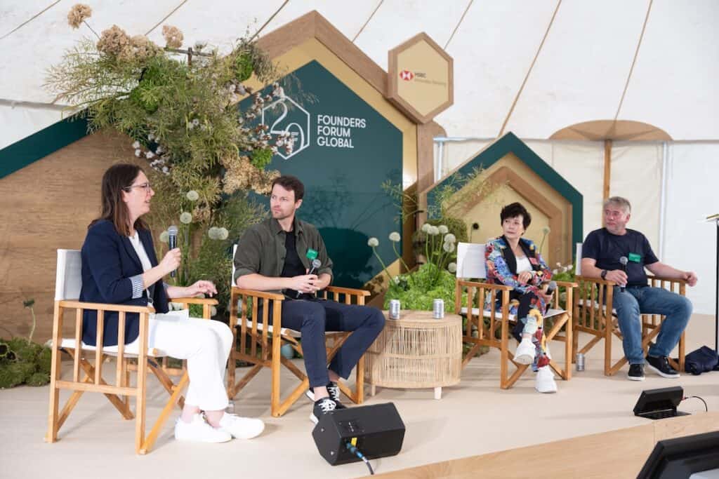 HSBC IB's Emily Turner, Wayve's Alex Kendall, BYD's Stella Li, and Octopus Energy's Greg Jackson at FF Global.