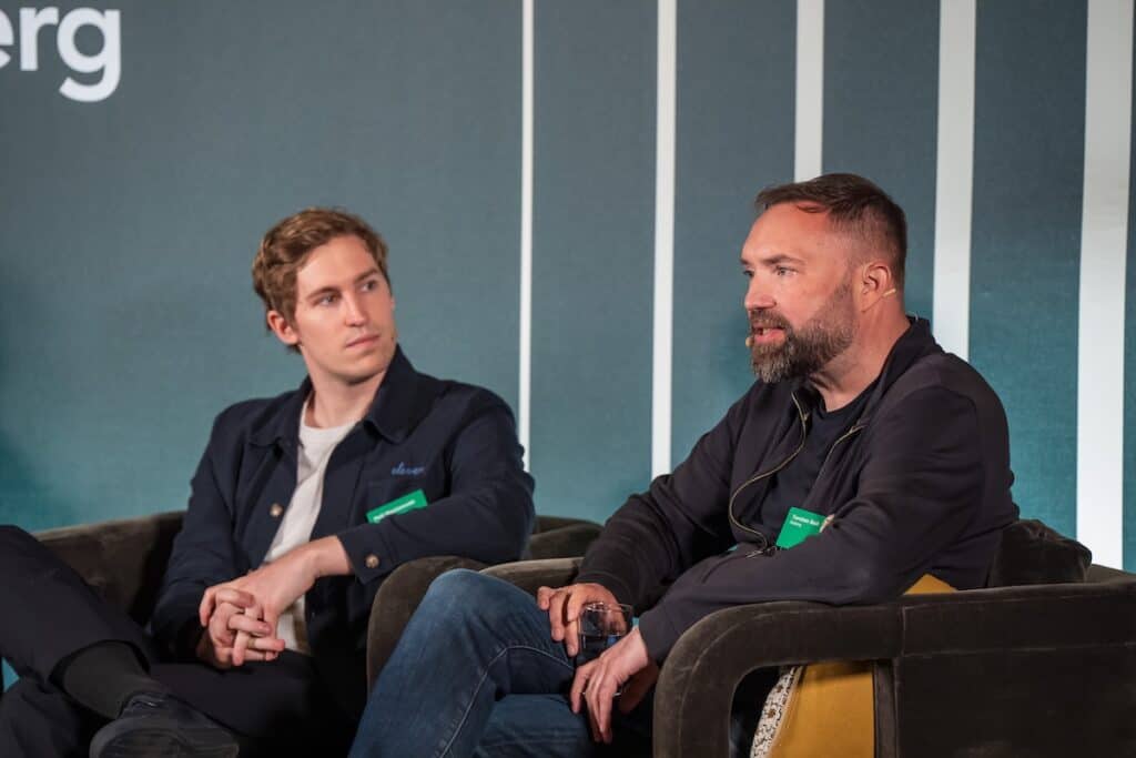 Helsing's Torsten Reil and Eleven Labs' Mati Staniszewski at FF Global 2025.