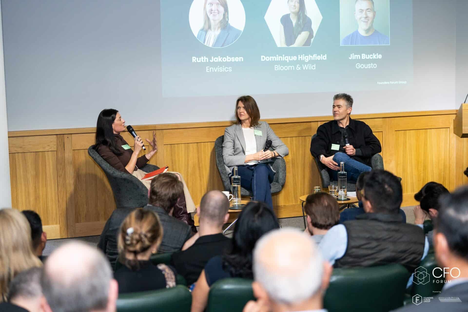 Dominique Highfield (Bloom&Wild), Ruth Jakobsen (Envisics), Jim Buckle (Gousto)