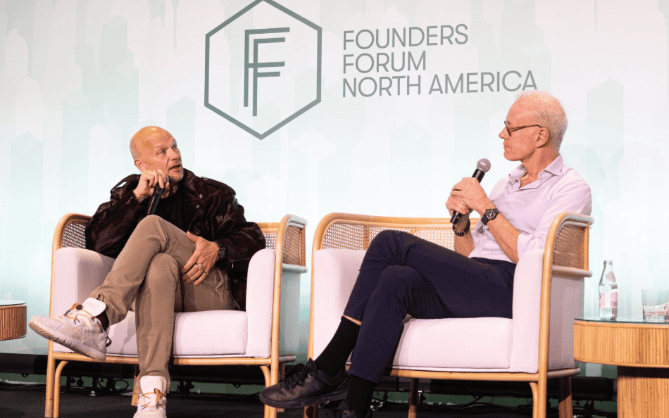 Alleycorp's Kevin Ryan and Build Collective's Tony Fadell at FF North America 2025.